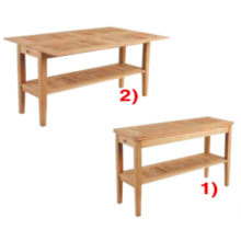 120 x 45 cm. udfoldet 120 x 90 cm. til 4-6 pers. i ægte Teak-træ  ”Korsika”