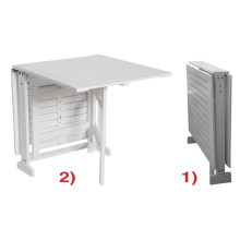 140 x 70 cm. Klap-Bord Hvid-laseret Akacie-træ ”Lena”