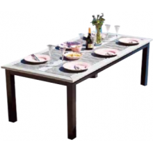 280-220x100cm.  12 pers. Butterfly bord, Grå NonWood Sort ALU-stel ”Lindos”