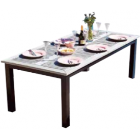 280-220x100cm.  12 pers. Butterfly bord, Grå NonWood Sort ALU-stel ”Lindos”