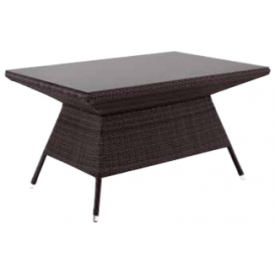 Have bord 130 x 90 Glas-plade, poly-rattan "Sparta"