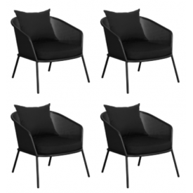 Sort STÅL-net. stol ”Kendra” (136A) 4 stk pris