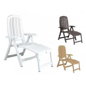 5-pos. højrygget klap- stol med fodstykke fåes i 3 farver ”Salina” (126A+126B+127A)
