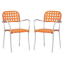 Stabel bar stol med Orange sæde/ryg "Aurora" 2 STK