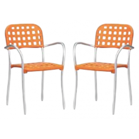 Stabel bar stol med Orange sæde/ryg "Aurora" (134B) 2 stk
