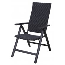 5 pos. stol i Sort Poly-Rattan flet ”Louis”