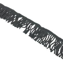 Frynser MØRK GRÅ, BOMULD (6,5cm) Pr. metter
