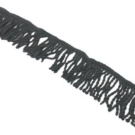 Frynser MØRK GRÅ, BOMULD (6,5cm) Pr. metter