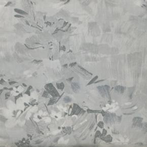 Dess. 116 Grå, Hvid Blomster på Grå bagrund, BOMULD