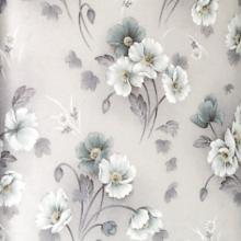 Stof 120 cm bred = Lyse-Blå annemone, BOMULD+POLYESTER (Dess. 243-U) Pr. metter