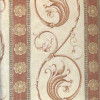 48 X 38 / 52 cm TEAK = SKIPPER - Havehynde = Gylden og Brun Strib med blomster, BOMULD + POLYESTER (Dess. 259)