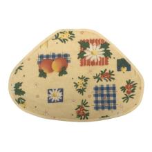 48 x 33 cm, 1/4 Rund Dækkeserviet = Blomster & Frugter på lys bag grund, BOMULD (Dess. 325) 4 Stk