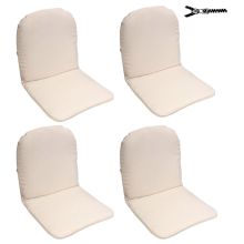 42 x 38 / 40 cm Lav skalstol - Havehynde = Hvid - med nist, BOMULD + POLYESTER (Dess. 373) 4 stk