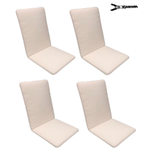 48 x 44 / 50 cm Teak + Resin - Havehynde = Hvid - med nist, BOMULD+POLYESTER (Dess. 373) 4 Stk