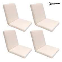 60 x 50 / 55 cm Eks. Bred Lav træstol - Havehynde = Hvid - med nist, BOMULD + POLYESTER (Dess. 373) 4 Stk