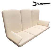 170 X 55 / 75 cm Hængesofa højryg hynde sæt - Havehynder = Hvid - med nist, Ensfarvet, BOMULD + POLYESTER (Dess. 373)