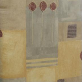 Dess. 383 Lysegrå og beige firkantede, BOMULD+POLYESTER