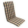 44 x 38 / 60 cm Teak = Java - Havehynde = Grå og Beige ternet med rød og gul streg, DRALON (Dess. 520)
