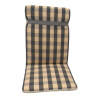 44 x 38 / 60 cm Teak = Java - Havehynde = Grå og Beige ternet med rød og gul streg, DRALON (Dess. 520)