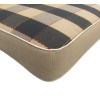 53 x 48 / 50 cm Lav rygget B.K.S. - Havehynde = Grå og Beige ternet med rød og gul streg, DRALON (Dess. 520)