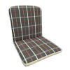 50 x 48 / 52 cm Lav rygget hynde - Havehynde = Antrasit ternet med beige og brun streg, DRALON (Dess. 521)