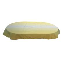 120 x 170 cm Oval borddug = Gul, strib i strib, DRALON (Dess. 532)