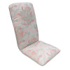 50 x 48 / 75 cm Højryg pos. stol hynde - Havehynde = Pistache Rosa blomster med blade, JACQUARD-VÆVET DRALON (Dess. 536) 3 Stk