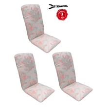 50 x 48 / 75 cm Højryg pos. stol hynde - Havehynde = Pistache Rosa blomster med blade, JACQUARD-VÆVET DRALON (Dess. 536) 3 Stk