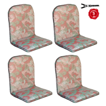 45 x 40 / 52 cm Høj rygget - Havehynde = Pistache Rosa blomster med blade, JACQUARD-VÆVET DRALON (Dess. 536) 4 Stk