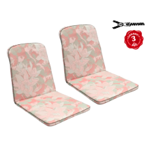 48 x 44 / 50 cm Teak + Resin - Havehynde = Pistache Rosa blomster med blade, JACQUARD-VÆVET DRALON (Dess. 536) 2 Stk