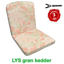 50 x 44 / 48 cm Lille ryg hynde - Havehynde = Pistache Rosa blomster med blade, JACQUARD-VÆVET DRALON (Dess. 536)