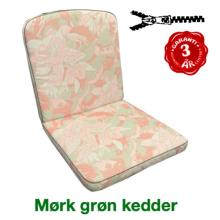 50 x 44 / 48 cm Lille ryg hynde - Havehynde = Pistache Rosa blomster med blade, JACQUARD-VÆVET DRALON (Dess. 536)