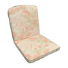 53 x 44 / 48 cm Teak stol - Havehynde = Pistache Rosa blomster med blade, JACQUARD-VÆVET DRALON (Dess. 536)