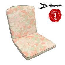 53 x 44 / 48 cm Teak stol - Havehynde = Pistache Rosa blomster med blade, JACQUARD-VÆVET DRALON (Dess. 536)