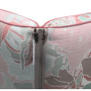 58 x 48 / 52 cm Bred Lav ryg - Havehynde = Pistache Rosa blomster med blade, JACQUARD-VÆVET DRALON (Dess. 536) 2 Stk