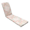 45 x 115 / 78 cm Deckstol - Havehynde = Pistache Rosa blomster med blade, JACQUARD-VÆVET DRALON (Dess. 536)