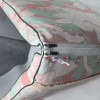 45 x 115 / 78 cm Deckstol - Havehynde = Pistache Rosa blomster med blade, JACQUARD-VÆVET DRALON (Dess. 536)