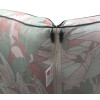 60 x 125 / 75 cm Solvogn - Havehynde = Pistache Rosa blomster med blade,  JACQUARD-VÆVET DRALON (Dess. 536)