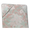 60 x 125 / 75 cm Solvogn - Havehynde = Pistache Rosa blomster med blade,  JACQUARD-VÆVET DRALON (Dess. 536)