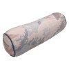 38 cm x 12 cm Ø Nakkepølle - Havehynde = Blå blomster med blade, JACQUARD-VÆVET DRALON (Dess. 538)