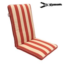 44x38/60 cm Teak = Java - Havehynde = Tegl-Rød og Ecru 5,8 cm brede striber, DRALON (Dess. 539)