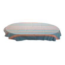 120 x 170 cm Oval borddug = Turkis med Orange striber, DRALON (Dess. 547)