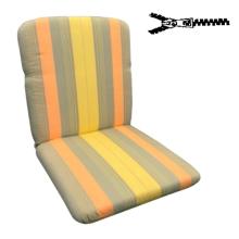 50 x 48 / 52 cm Lav rygget hynde - Havehynde = Gul - orange og grå i strib (Dess. 553)