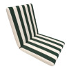 55 x 50 / 55 cm Bred Lav træstol - Havehynde = Gl. Jagt-Grøn og Hvid 5,8 cm blok striber, DRALON (Dess. 576)