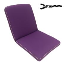 50 x 48 / 52 cm Lav rygget hynde - Havehynde = Lilla Ensfarvet, Ensfarvet (Dess. 583)