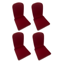 55 x 50 / 55 cm Bred Lav træstol - Havehynde = Bordeaux Ensfarvet, DRALON (Dess. 585) 4 Stk