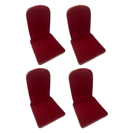 55 x 50 / 55 cm Bred Lav træstol - Havehynde = Bordeaux Ensfarvet, DRALON (Dess. 585) 4 Stk