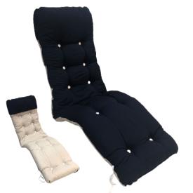50 x 40 + 48 / 80 cm Relax Hvilestol med Lomme - Havehynde = Mørk Blå Ensfarvet, DRALON (Dess. 5884)