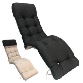 50 x 40 + 48 / 80 cm Relax Hvilestol med Lomme - Havehynde = Grå Ensfarvet, BOMULD (Dess. 5888)