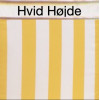 45 x 115 / 78 cm Deckstol - Havehynde = Gul og Hvid 5 cm blokstriber med Hvid højder, DRALON (Dess. 597)
